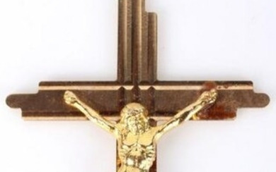 10K YELLOW GOLD RELIGIOUS JESUS CROSS PENDANT