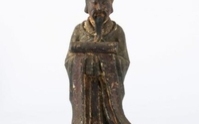 Arte Cinese A bronze standing Taoist figure China