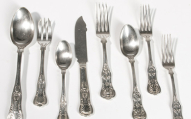 Thirty-six Pieces of Whiting "King" Pattern Serving Silver Flatware