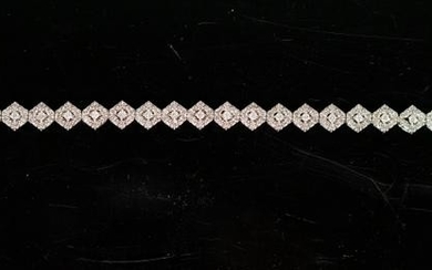 14K White Gold & Diamond Ladies Bracelet
