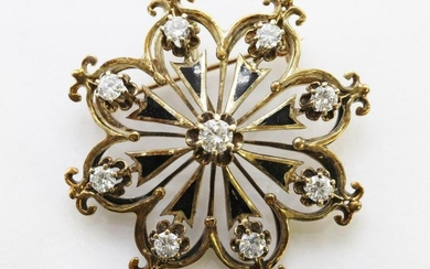 14KY Gold Diamond Brooch / Pendant