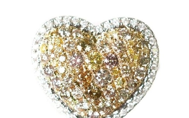 14k Two Tone 1.84ct Heart Shaped Diamond Ring