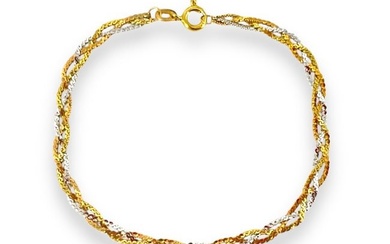14kt Yellow Gold Tri-Tone Bracelet