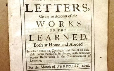 1696 Miscellaneous Letters Works of Learned