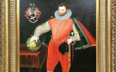 16TH CENTURY ENGLISH MANNER 'Portrait of Sir Francis Drake',...