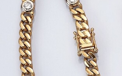18 kt gold flat curb bracelet with...