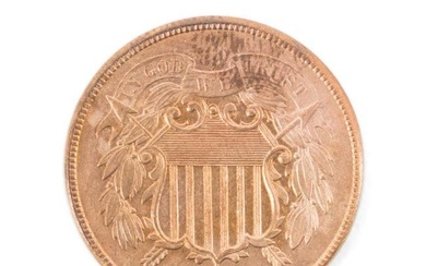 1866 SHIELD 2 CENT COIN, UNC RD