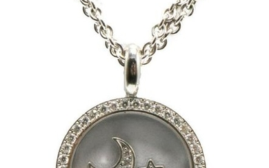 18Kt WG Diamond Chopard Happy Diamonds Moon Necklace