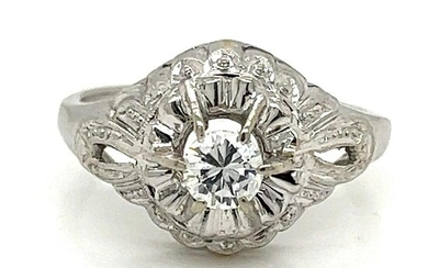 18k Art Deco Diamond Engagement Ring