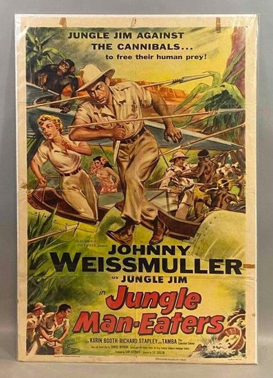 1954 Columbia Pictures Jungle Man-Eaters Movie Poster