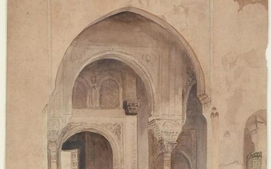 19TH CENTURY WATERCOLOR PAINTING ALHAMBRA