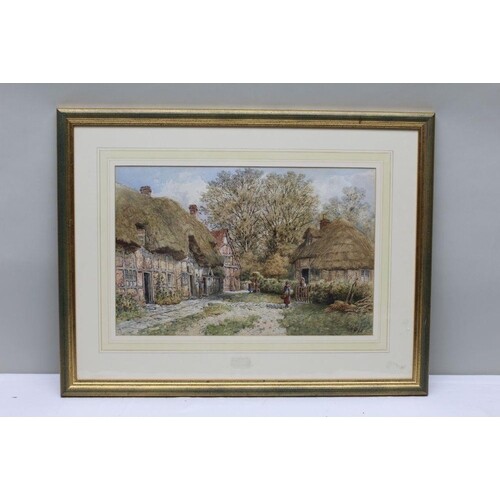 19TH CENTURY WATERCOLOUR STUDY of a Hamlet, monogrammed and ...