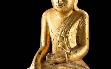 19th C. Burmese Gilt Shakyamuni Buddha Mandalay Style