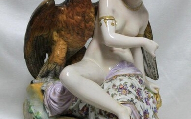 19th Century Porcelain Figure with a Clock