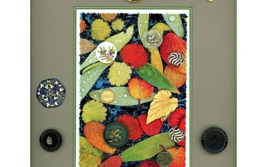 2 CARDS OF ASSORTED LEAF AND FLOWER BUTTONS