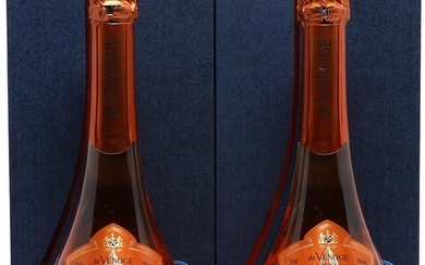 2 bts. Champagne Rosé Extra Brut, Cuvée Louis XV, De Venoge 2002...