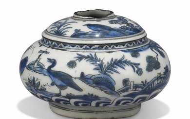 A SAFAVID BLUE AND WHITE JAR, 17TH CENTURY