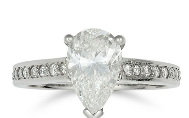 1.51 CARAT SOLITAIRE DIAMOND RING set with a pear cut