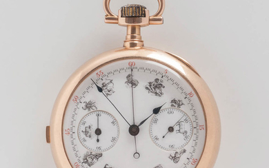 18kt Gold Swiss Chronograph Open-face Watch