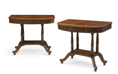 Pair of Anglo-Indian exotic hardwood side tables