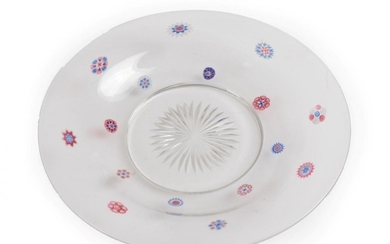 A Baccarat Spaced Millefiori Plate, mid 19th century, set with...