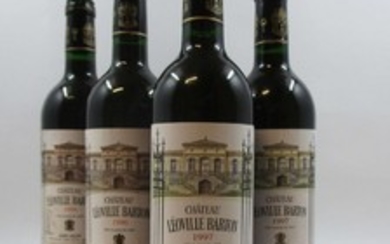 4 bouteilles 2 bts : CHÂTEAU LEOVILLE BARTON 1996 2è GC Saint Julien (étiquettes léger tachées déchirées)