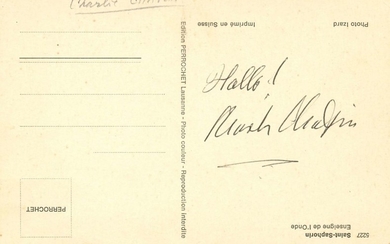 CHAPLIN CHARLES: (1889-1977) English Film Comedian, Academy Award winner. A good signed postcard pho...