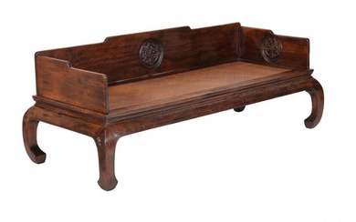 A Chinese hardwood 'Luohan' couch-bed