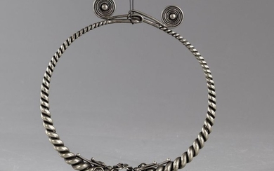A Chinese Miao tribe silver necklace