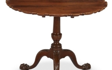 Chippendale carved mahogany tilt-top pie crust tea table probably...