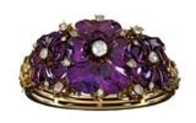 A diamond and amethyst floral bracelet from the house of Savoy