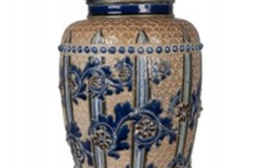 Doulton Lambeth, a large stoneware vase by...