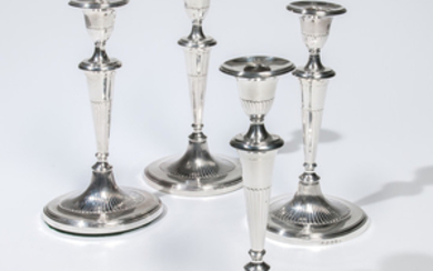 Four George III Sterling Silver Candlesticks