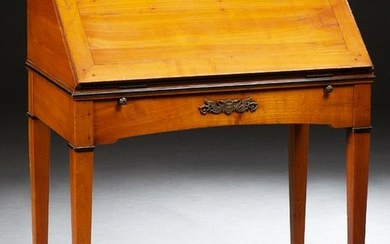 French Louis XVI Style Carved Cherry Slant Front Desk