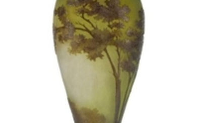 Gallé, a cameo glass landscape vase c.1910,...