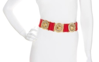A Gianni Versace Red Canvas Belt