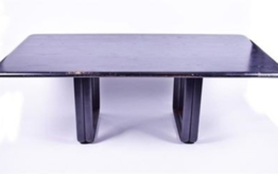 A late 20th century Rosenthal Einrichtung dining table probably designed by Erwin Nagel, on a bent wood base with integrated...