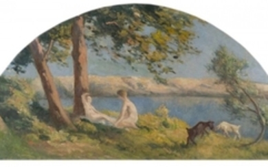 Maximilien LUCE 1858 - 1941 Rolleboise, scène champêtre