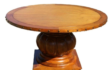 OLD HICKORY TANNERY NAILHEAD TRIMMED CENTER TABLE