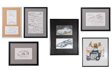 Porsche Concept Drawings by Byron Kauffman and Porsche Hot Rod Artwork