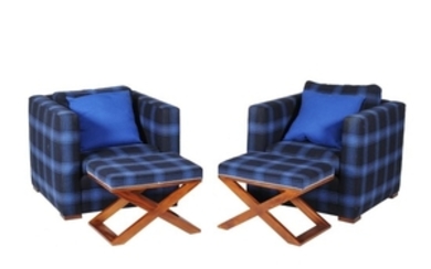 Ralph Lauren, a pair of armchairs and ottomans