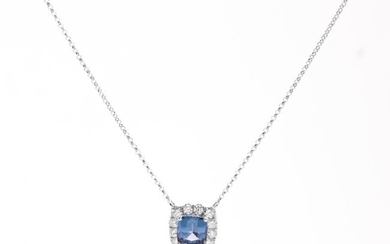 Spinel and Diamond Pendant with Chain