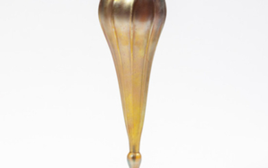 Tiffany Studios Favrile Floriform Vase with Bronze Base