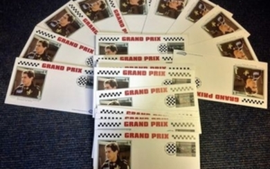 Trade Lot of 50 Ayrton Senna Grand Prix Official Chaucer FDCs with single Stirling Moss Stamp. Perfect for signing. 3/7/2007...