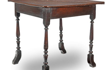 An unusual joined oak corner table, English, circa 1690-1710