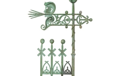 VERY FINE AND RARE MOLDED SHEET COPPER 'NORTH WIND' WEATHERVANE, A.B. & W.T. WESTERVELT, NEW YORK, CIRCA 1883