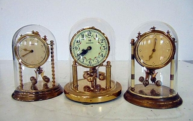 3 mini domed clocks, Vintage, German- All running.