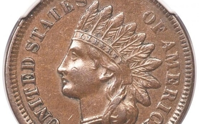 3024: 1877 1C AU58 NGC. The Indian cent series remains
