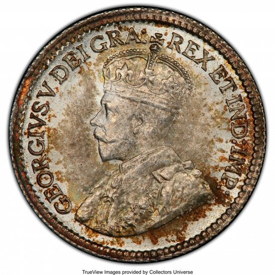 31324: George V 5 Cents 1916 MS66 PCGS, Ottawa mint, KM