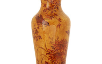 THÉODORE DECK (1823-1891) Vase balustre en faïence, décor...